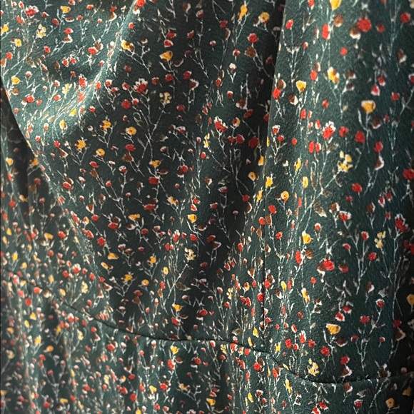 Lush Dark Green 🌺 Long Sleeve Ruffle-Hem Dress - Picture 3 of 4